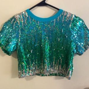 Dance recital sequins top